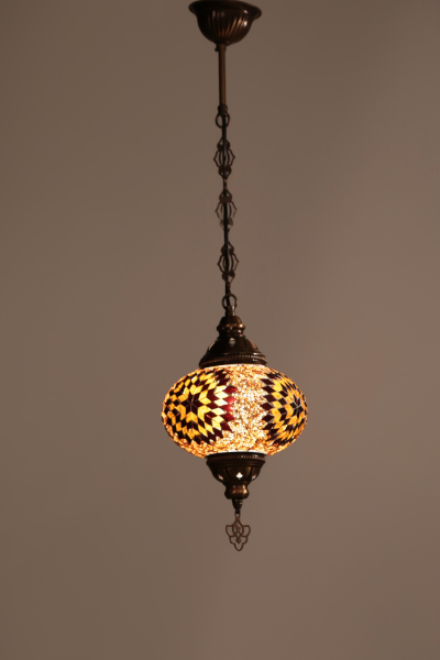 Size 4 Antique Mosaic Hanging Lamp